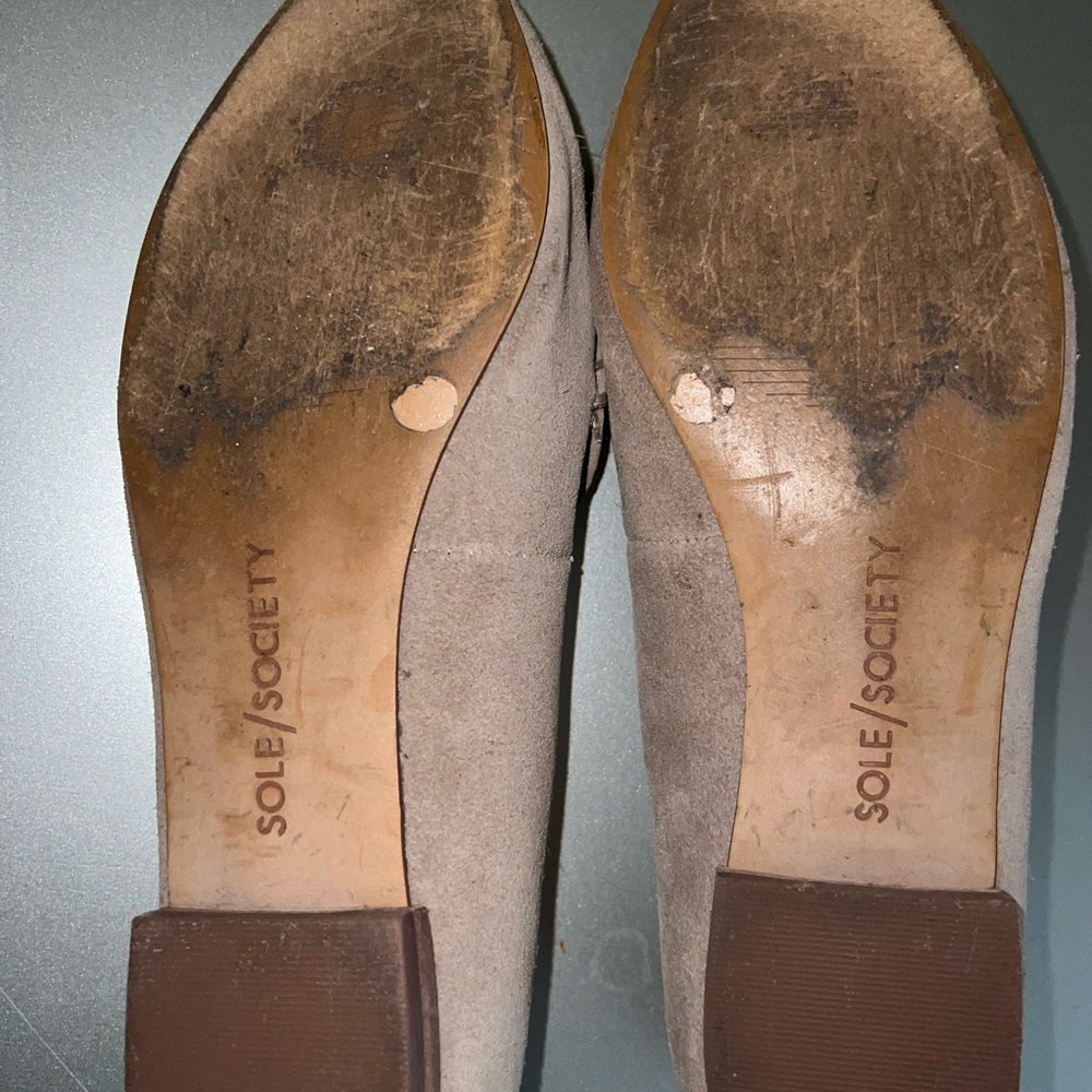 Sole Society Hadlee Taupe Suede Leather Loafer EUC size 7.5 - Picture 9 of 11
